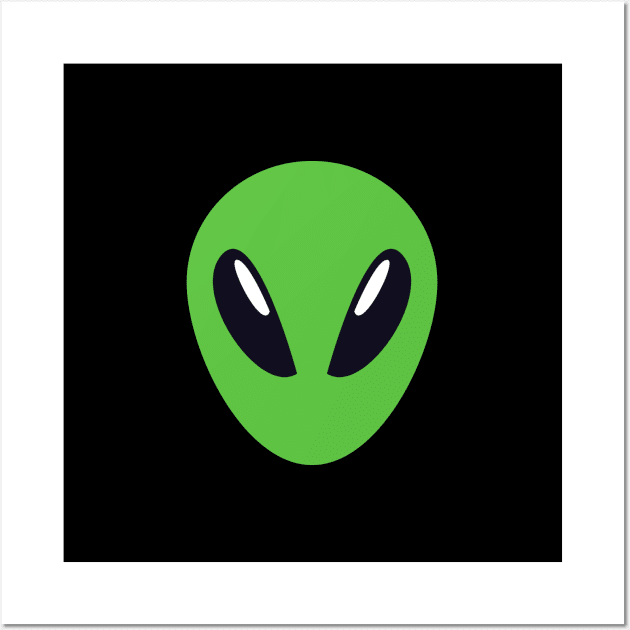 Little Green Alien Wall Art by FunnyStylesShop